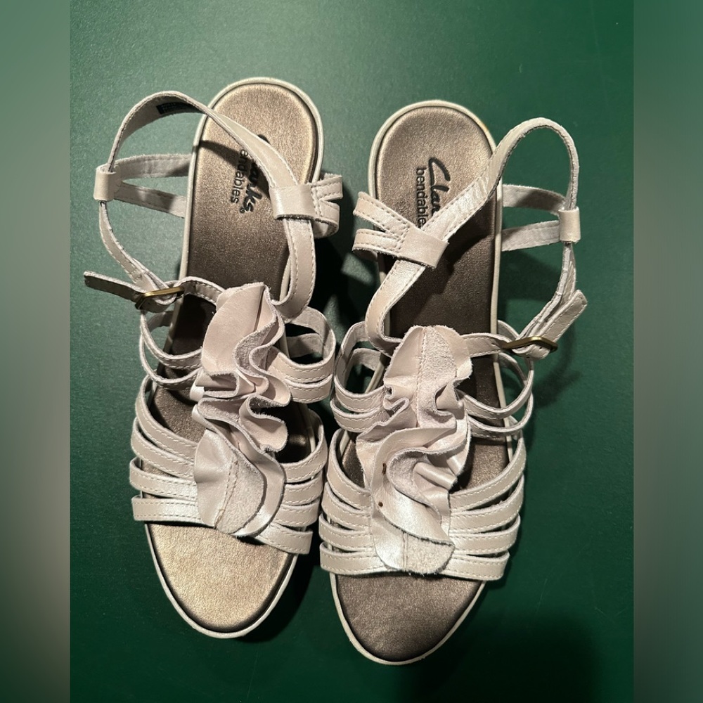 Clarke Wedge Sandals - Taupe Color - New
